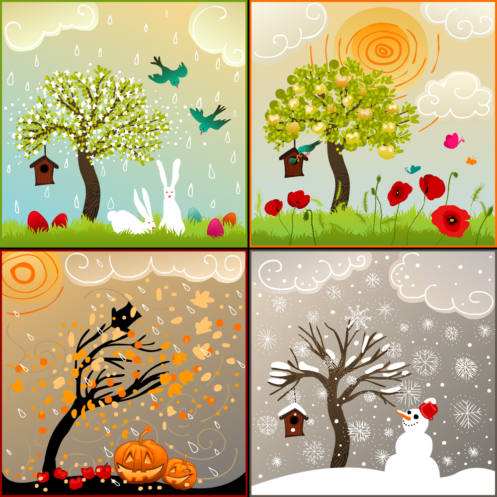illustration of four seasons of the year
