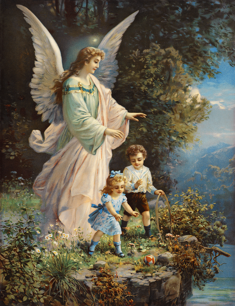 Guardian angel and 2 children