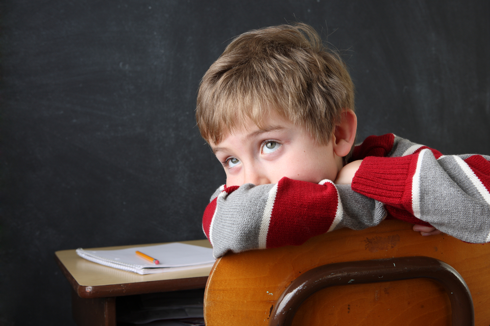 unfocused student looking bored