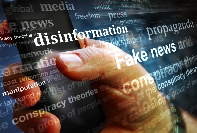 person reading conflicting and false info on a smartphone
