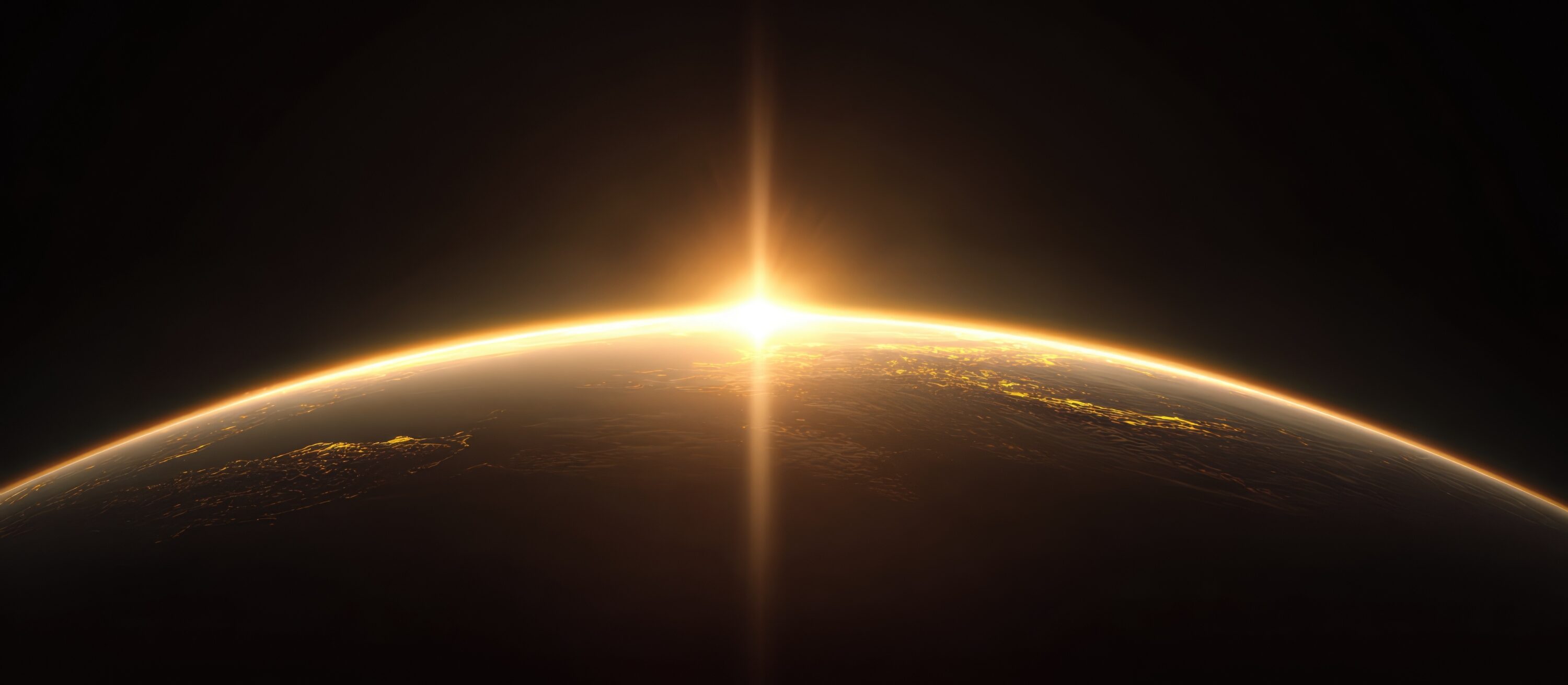 Sunrise breaking over the curve of the Earth